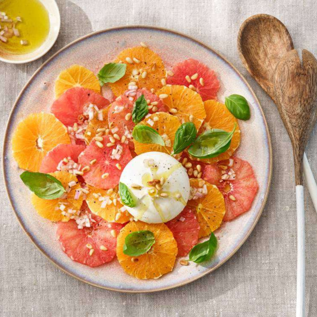 Zomerse citrussalade burrata