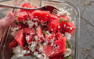 Watermeloen-feta salade